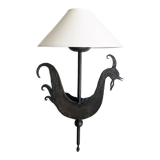 Wall lamp sculpture wrought iron vintage 1950