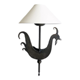 Wall lamp sculpture wrought iron vintage 1950