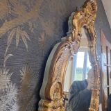 Miroir XX bois sculpté 95 x 67
