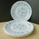 Set of 5 vintage flat plates in arcopal model veronica myosotis blue