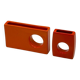 Paire de céramiques Space Age orange années 70
