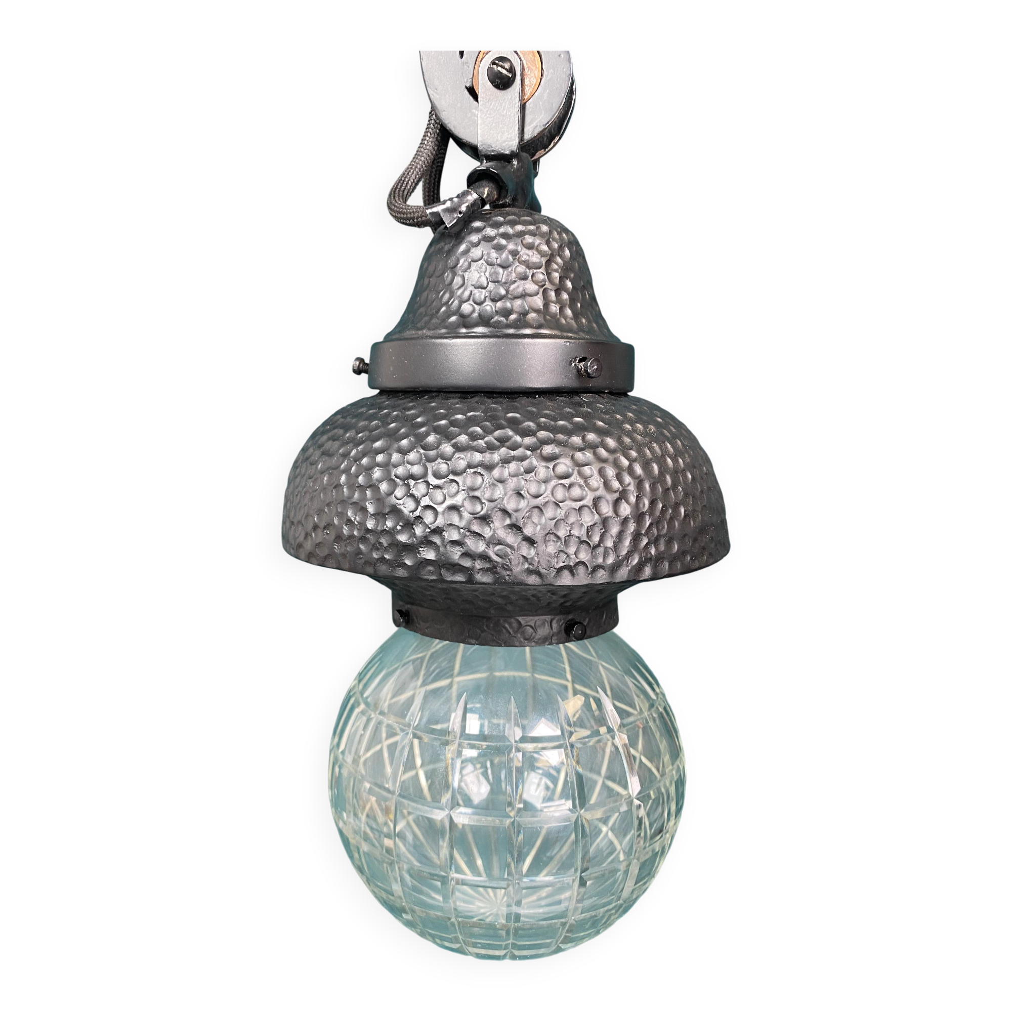 Black Art Nouveau wall lamp
