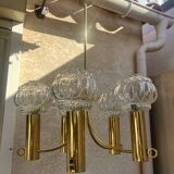 70s Space Age style gold chandelier