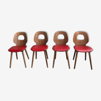 Set de 4 exceptionnel  chaises Baumann