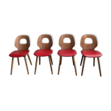 Set de 4 exceptionnel  chaises Baumann