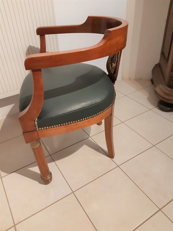 Empire office armchair with column feet