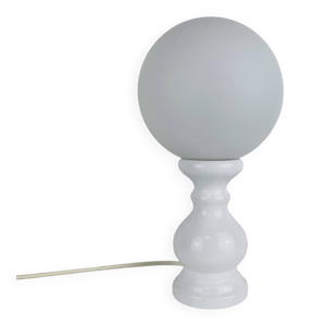 lampe bois tourné et - globe