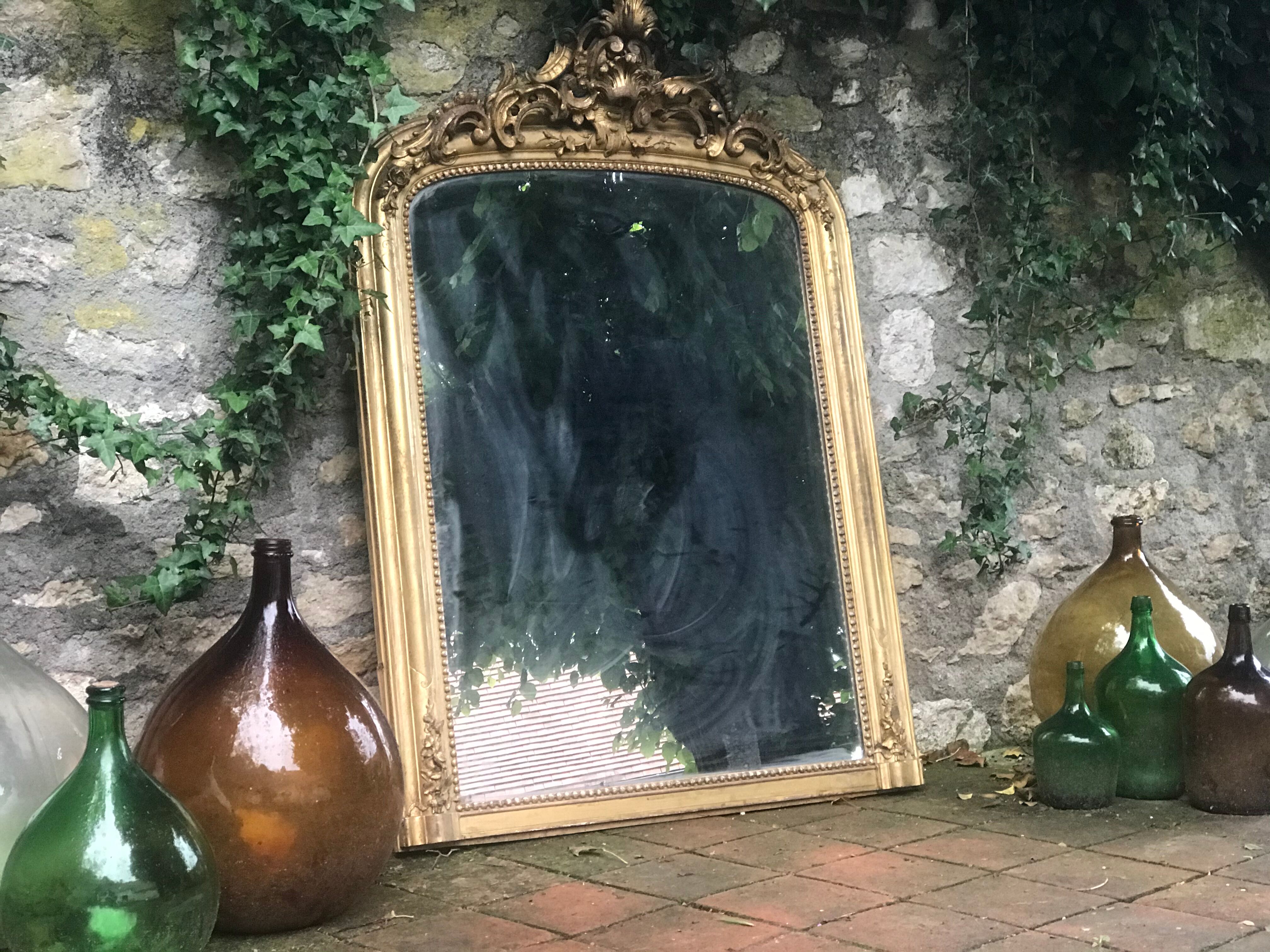 Large golden antique mirror  77x108cm