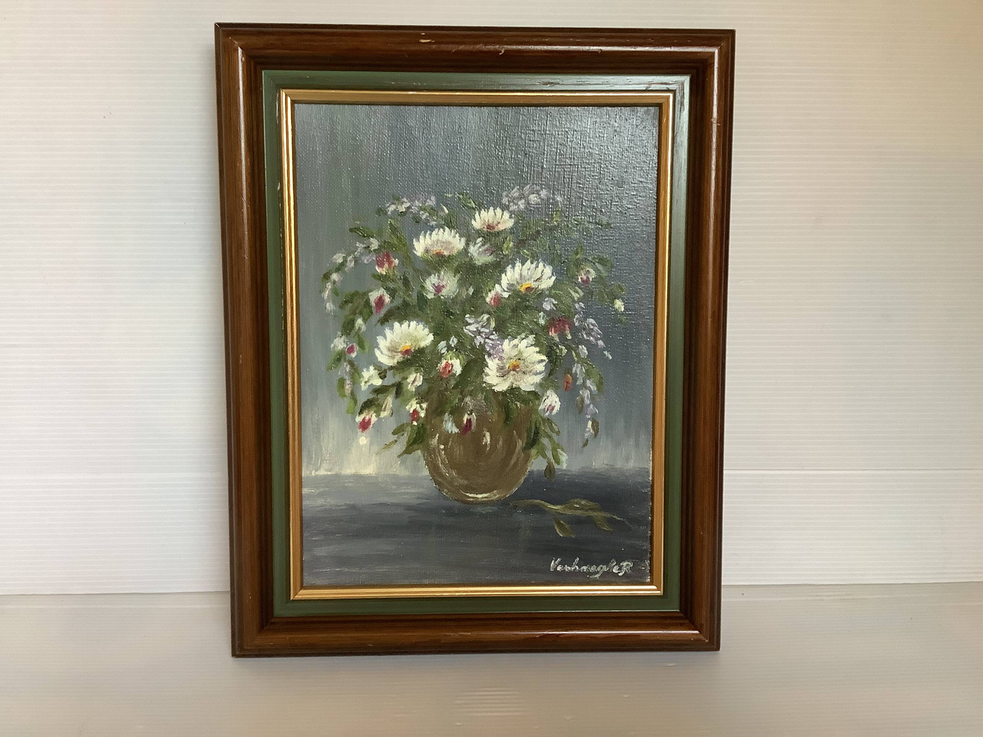 Bouquet of flowers oil on canvas painting