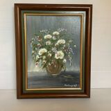 Bouquet of flowers oil on canvas painting