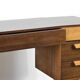 Midcentury Uniflex Walnut And Beech Concave Desk Designed By Gunther