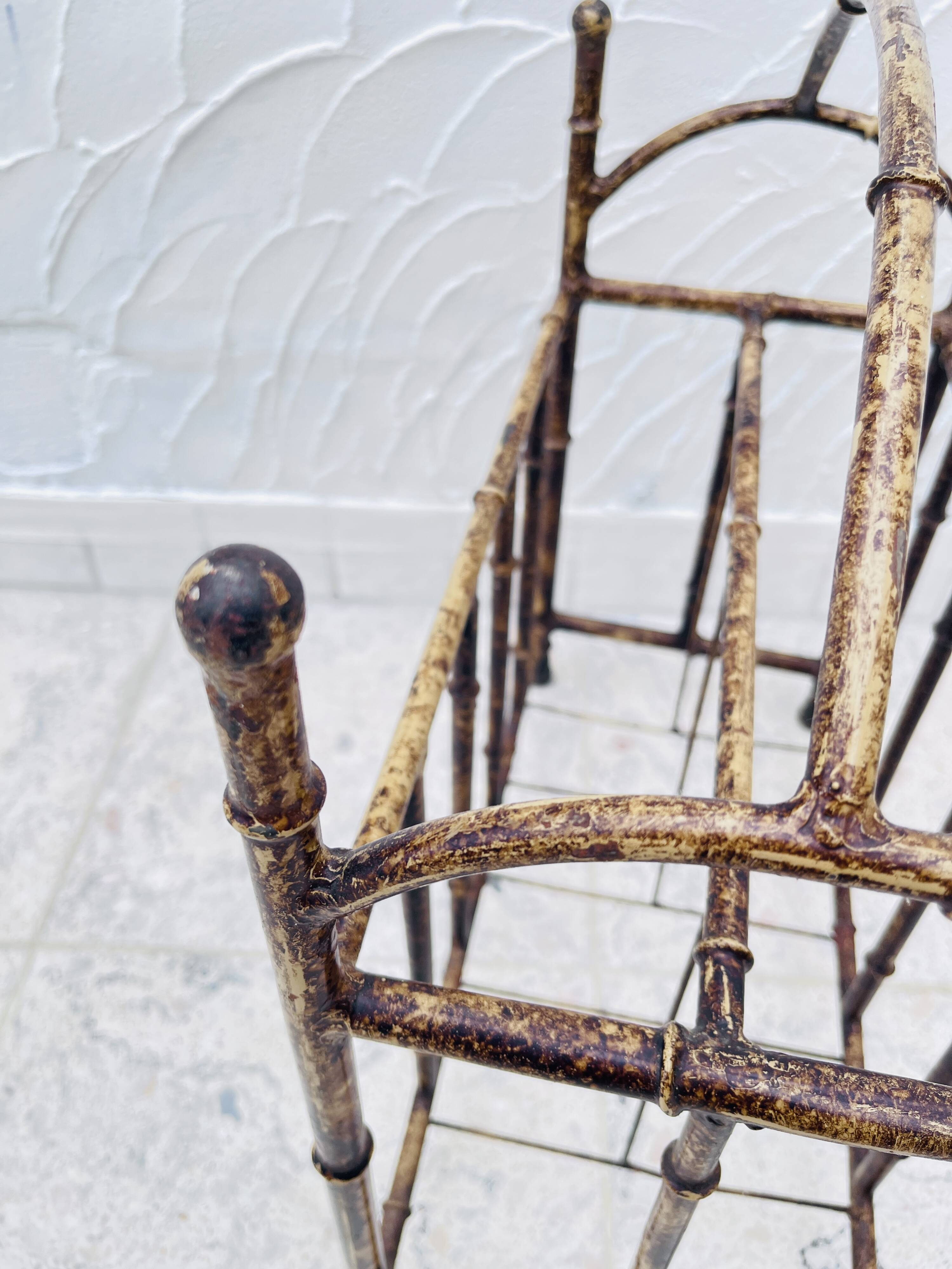 Art deco metal magazine rack