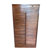 Furniture filing cabinet with double curtains in mahogany and tinted beech
