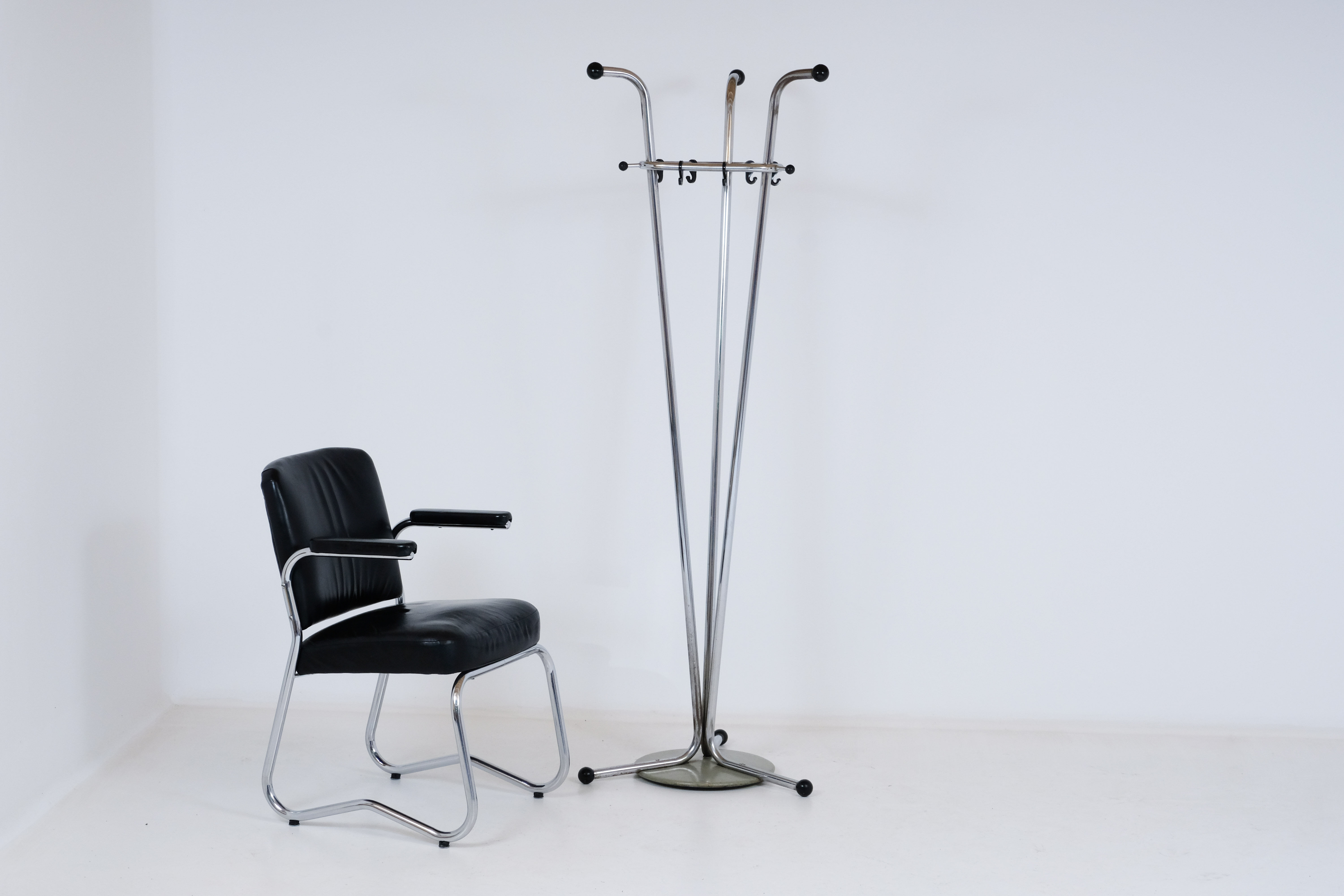 40s chrome tube coat holder