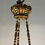 Gilded wood and brass chandelier, Central Europe circa 1900