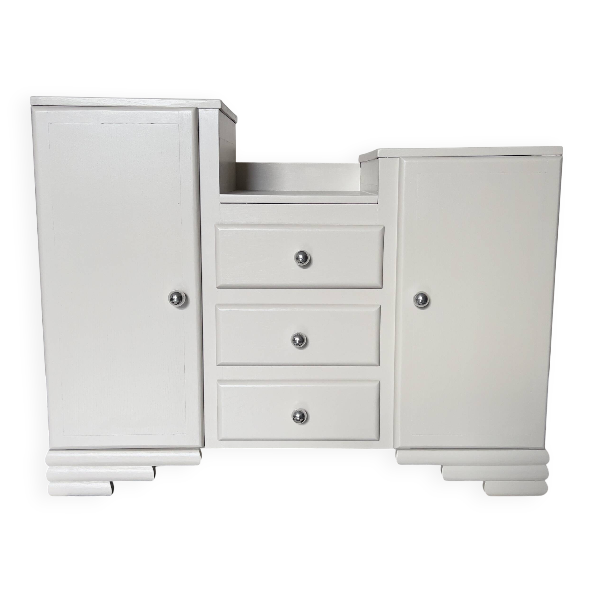 Renovated art deco asymmetrical storage unit