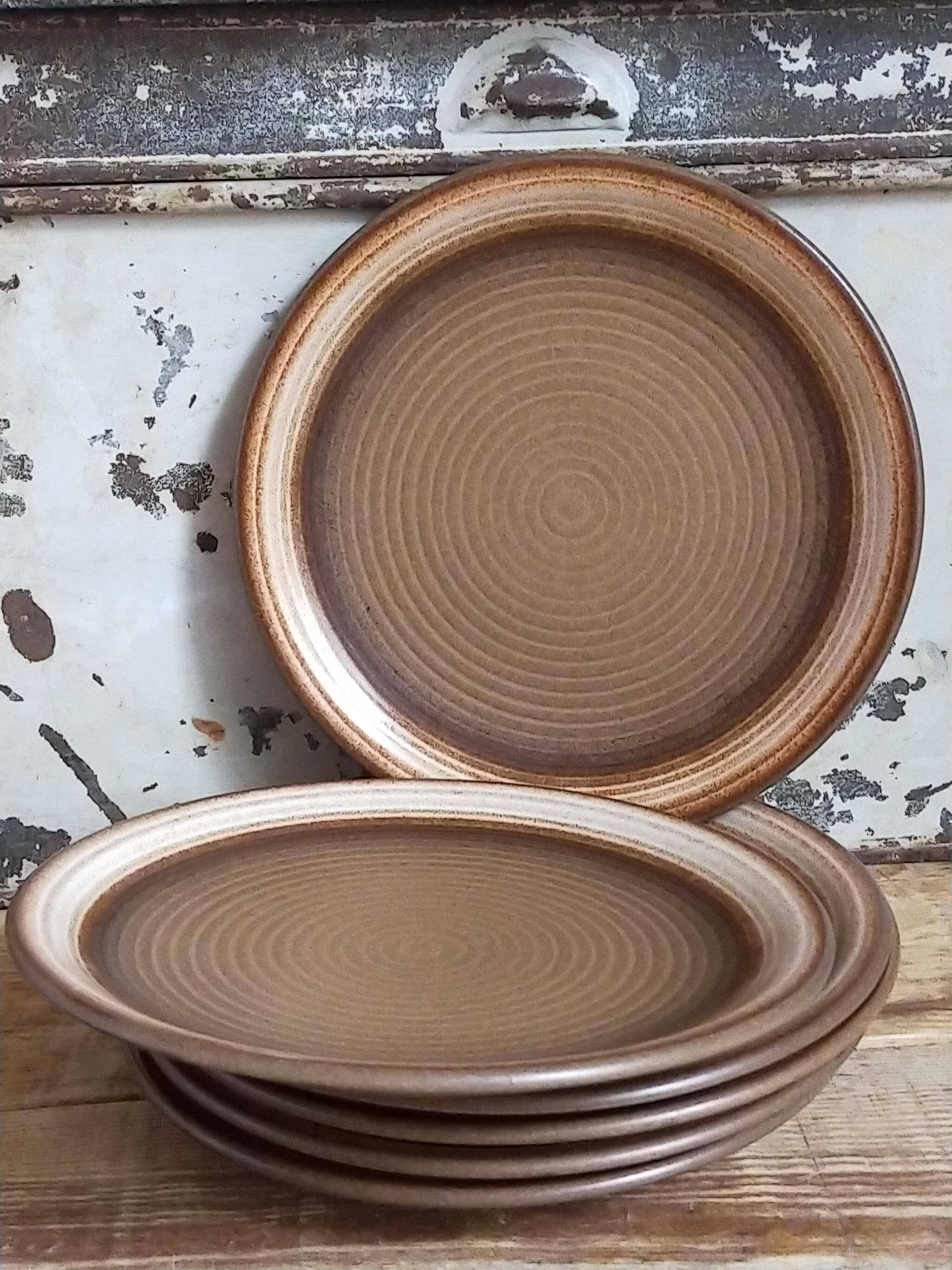 Six original vintage gerzit west germany stoneware plates