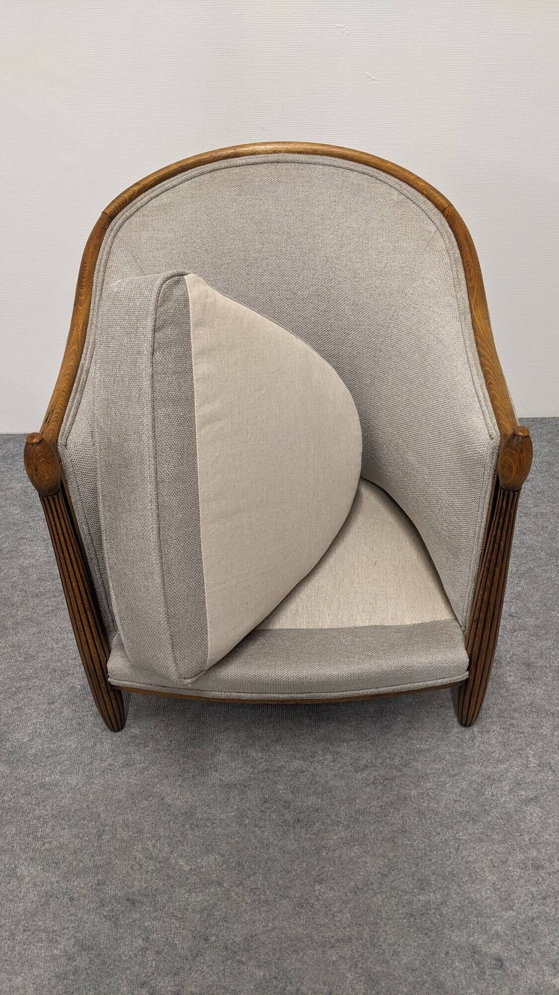 Pair of Art Deco gondola armchairs, France circa 1920