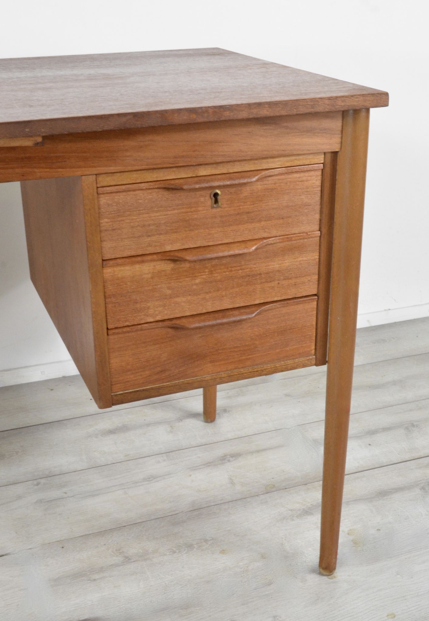 Midcentury Danish Teak Desk By Gunnar Nielsen For Tibergaard. Vintage / Modern / Retro.