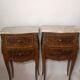 Pair of rose wood bedsides and marble top