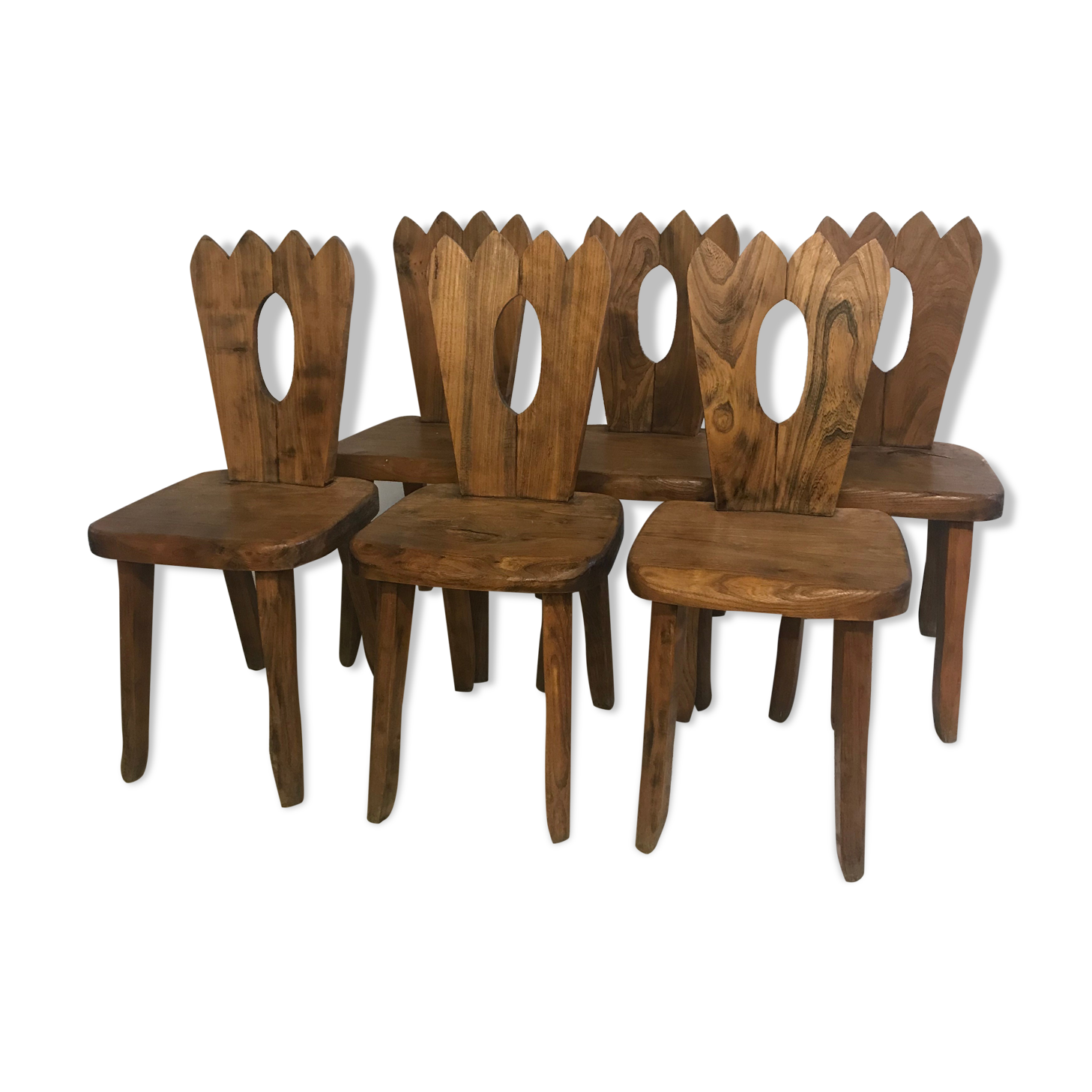 Series of 6 brutalist chairs.