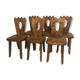 Series of 6 brutalist chairs.