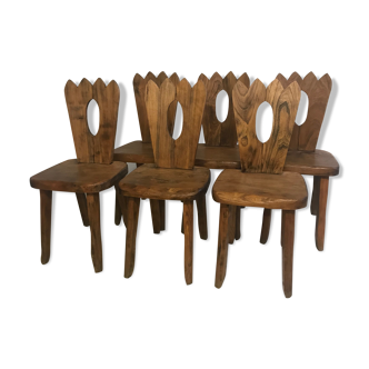 Series of 6 brutalist chairs.