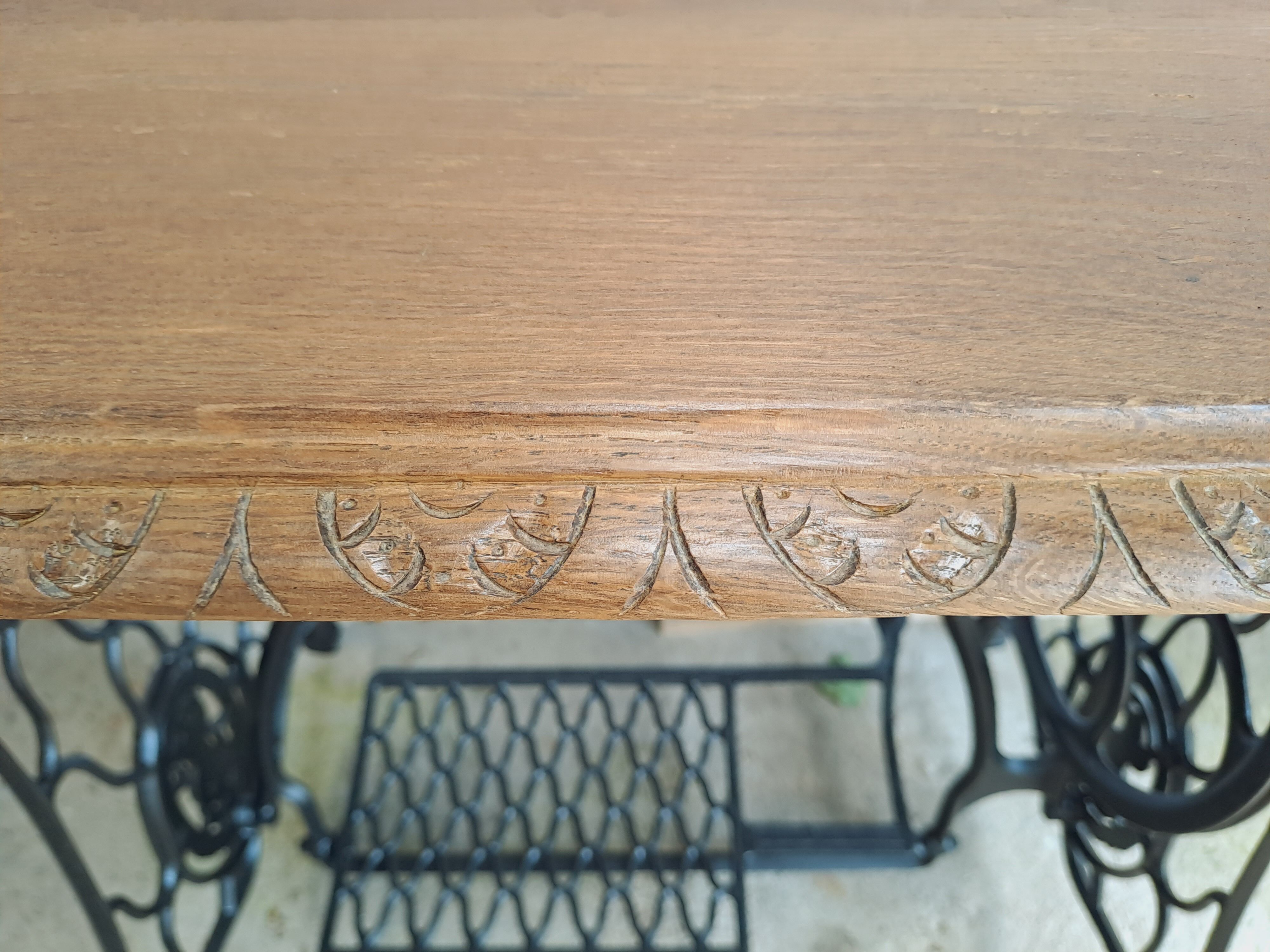 Cast iron and wood console
