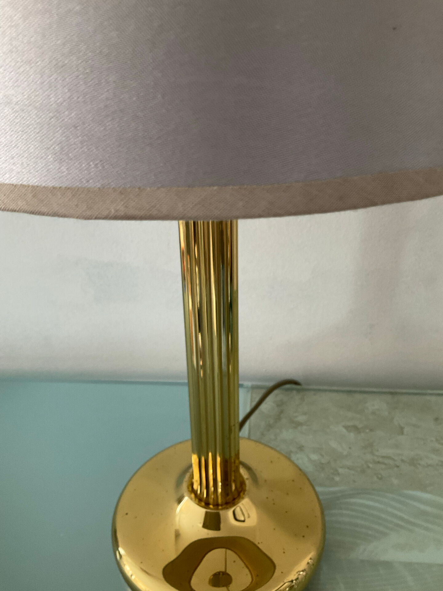 Vintage brass lamp from the 1970s.