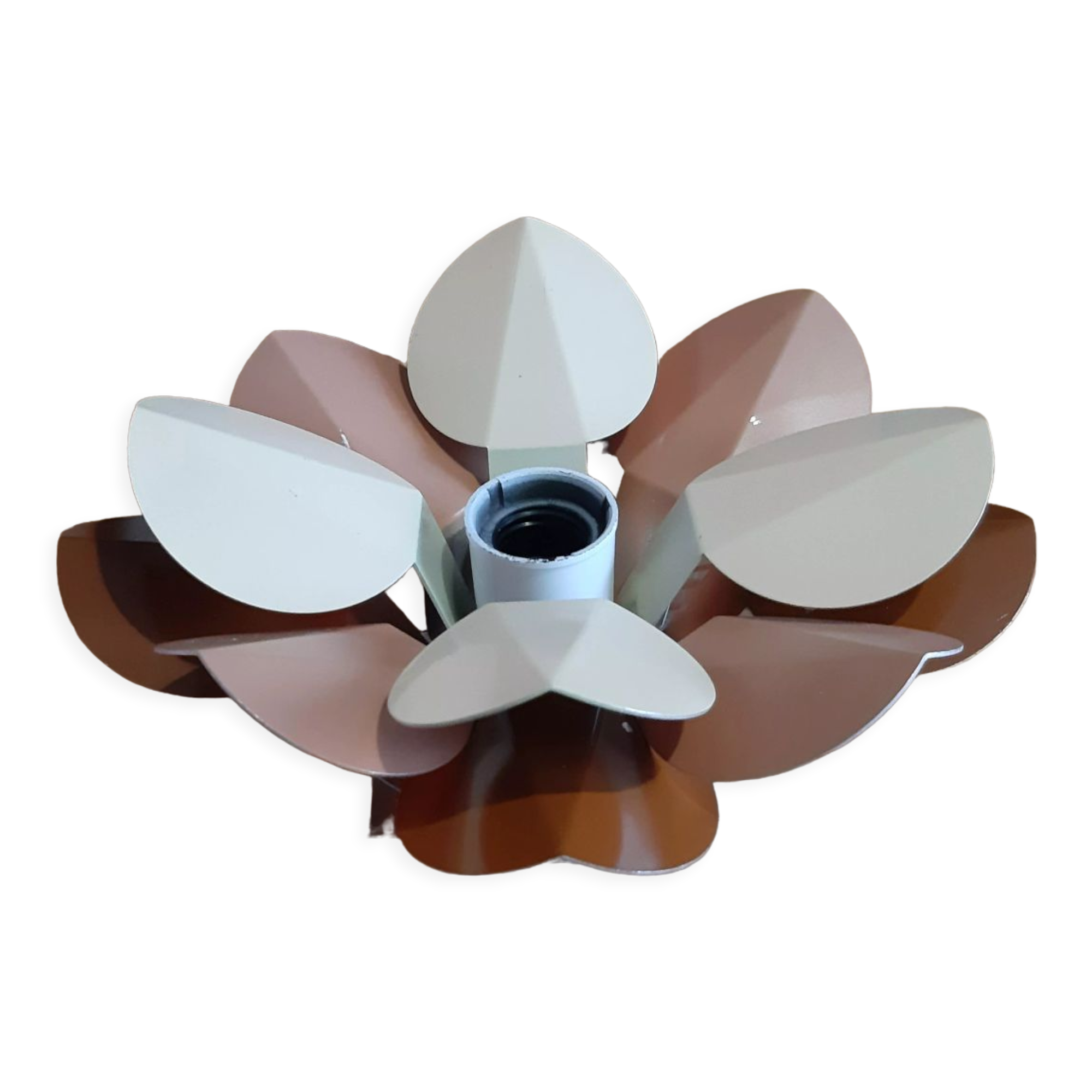 Vintage metal and chrome wall lamp " flower "