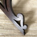 openwork dark wood wall corner shelf