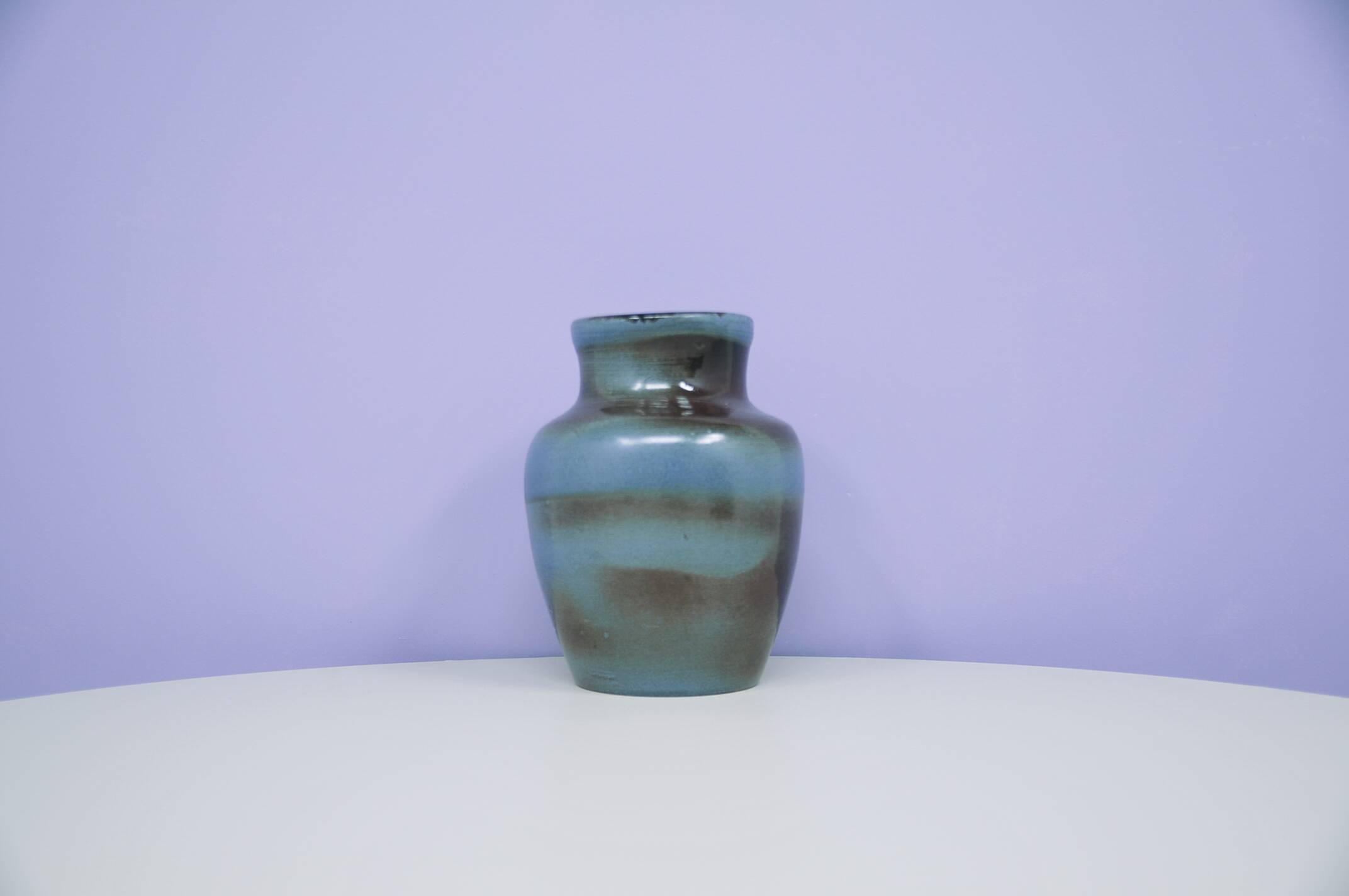 vintage blue brown vase