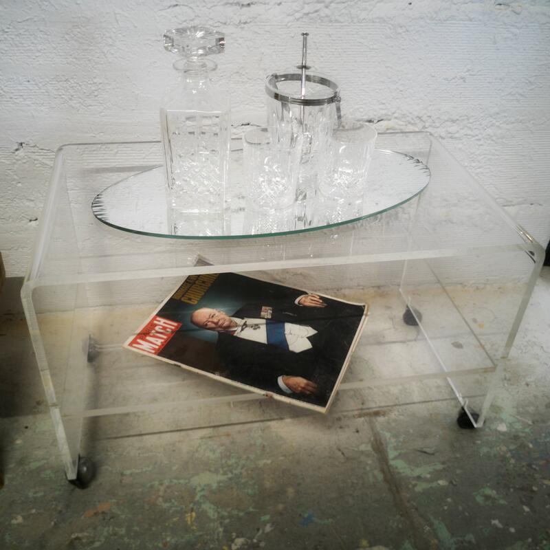 Vintage TV furniture in plexiglass