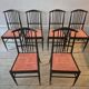 The Modernity, set of six chairs, model Charlotte, black lacquered wood.