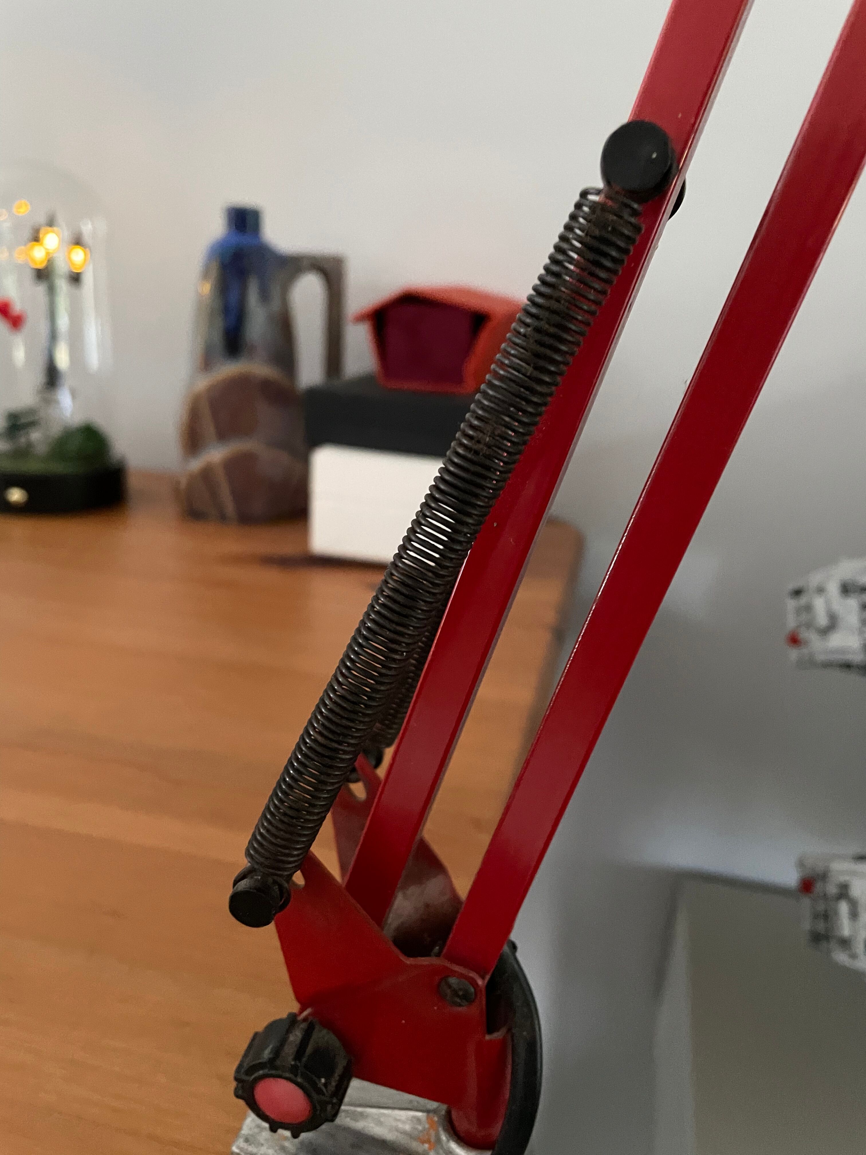 Vintage brick red architect lamp