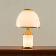 Rare Romeo Rega Murano glass and brass lamp, Italy 1980s