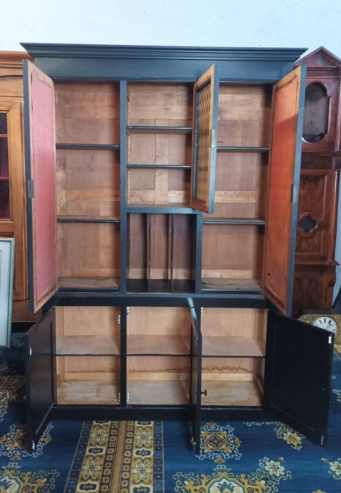 Vintage painted wooden bookshelf