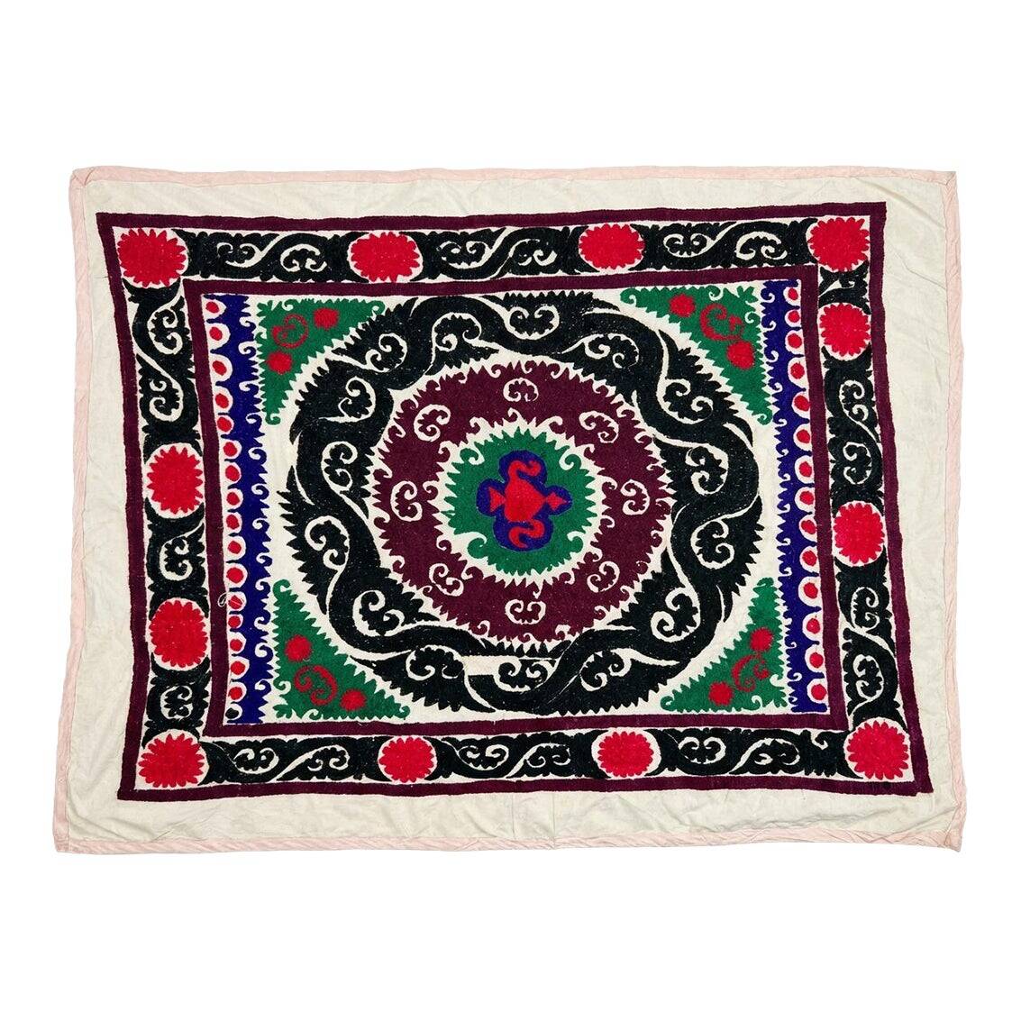 Vintage hand-embroidered tablecloth 117x127 cm
