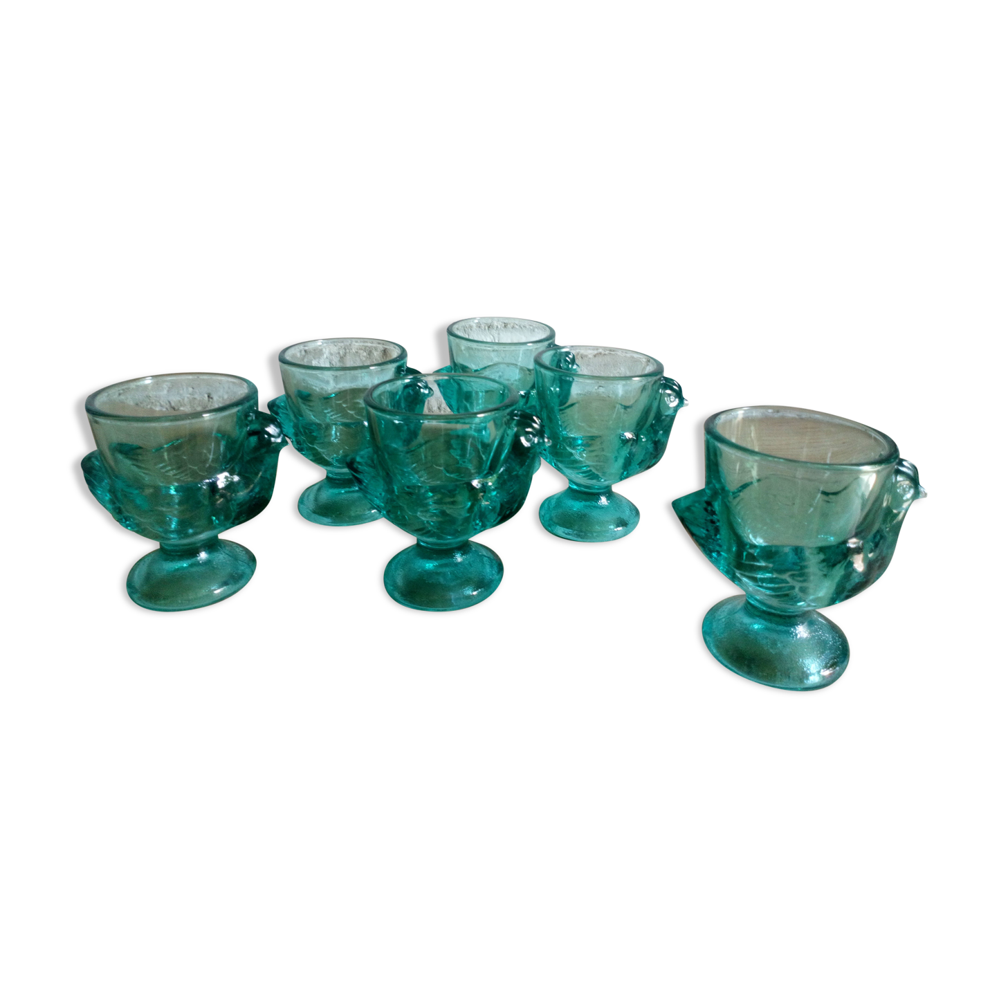 Six colourful glass pods