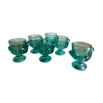 Six colourful glass pods