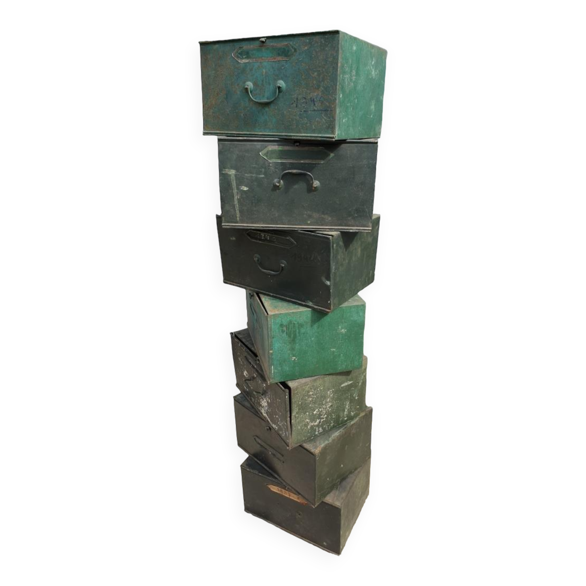 Lot 7 metal cartonniers 1920 André Labbé