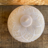 Vintage White Opaline Ball Box #C894