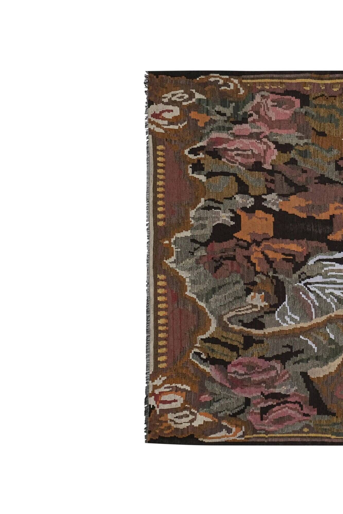 Vintage Turkish kilim, handwoven, 195x348 cm.