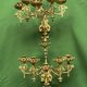 Pair of neo-Gothic wall sconces. Solid gilt bronze.