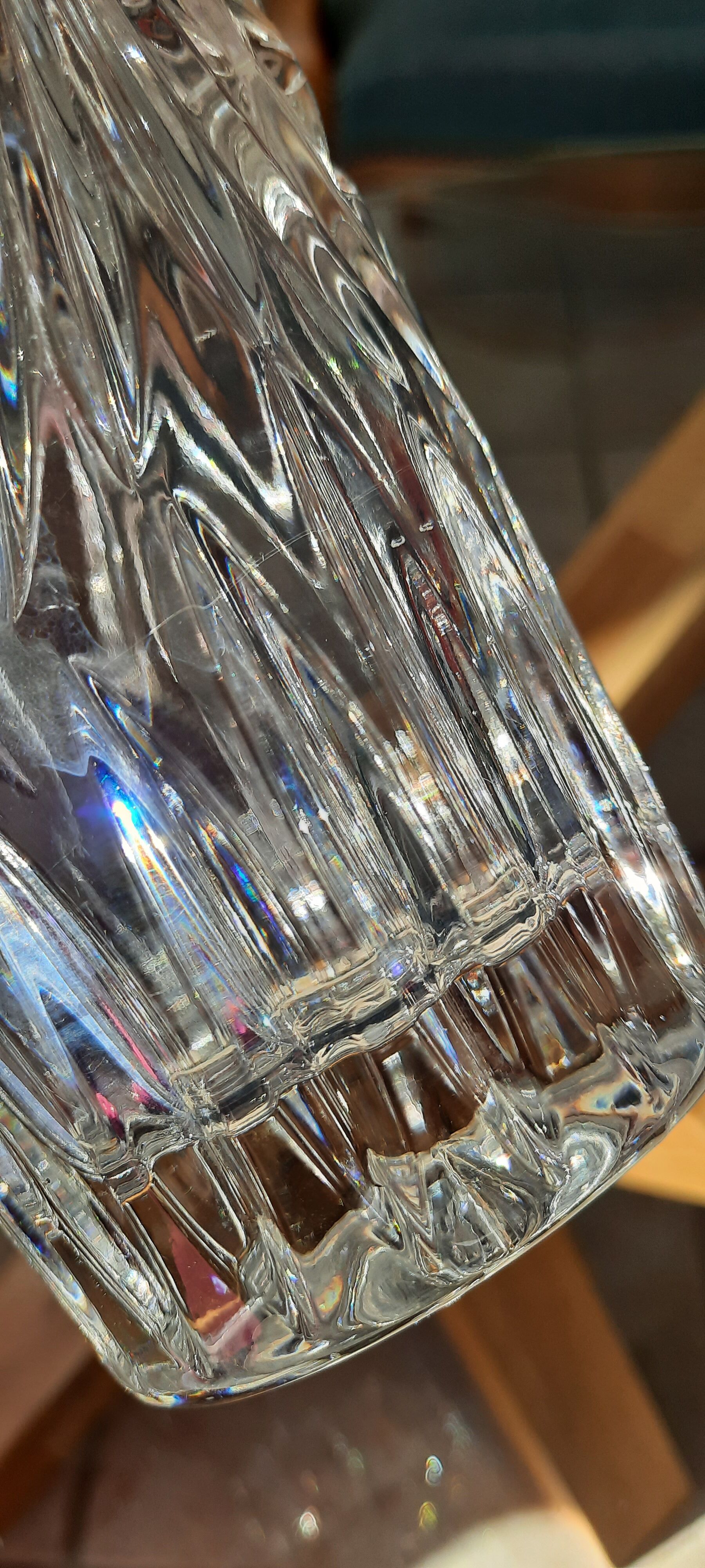 Vintage hand-cut Bohemian crystal vase