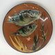 Lluís Puigdemont artisanal dish in enameled ceramic with fish decor