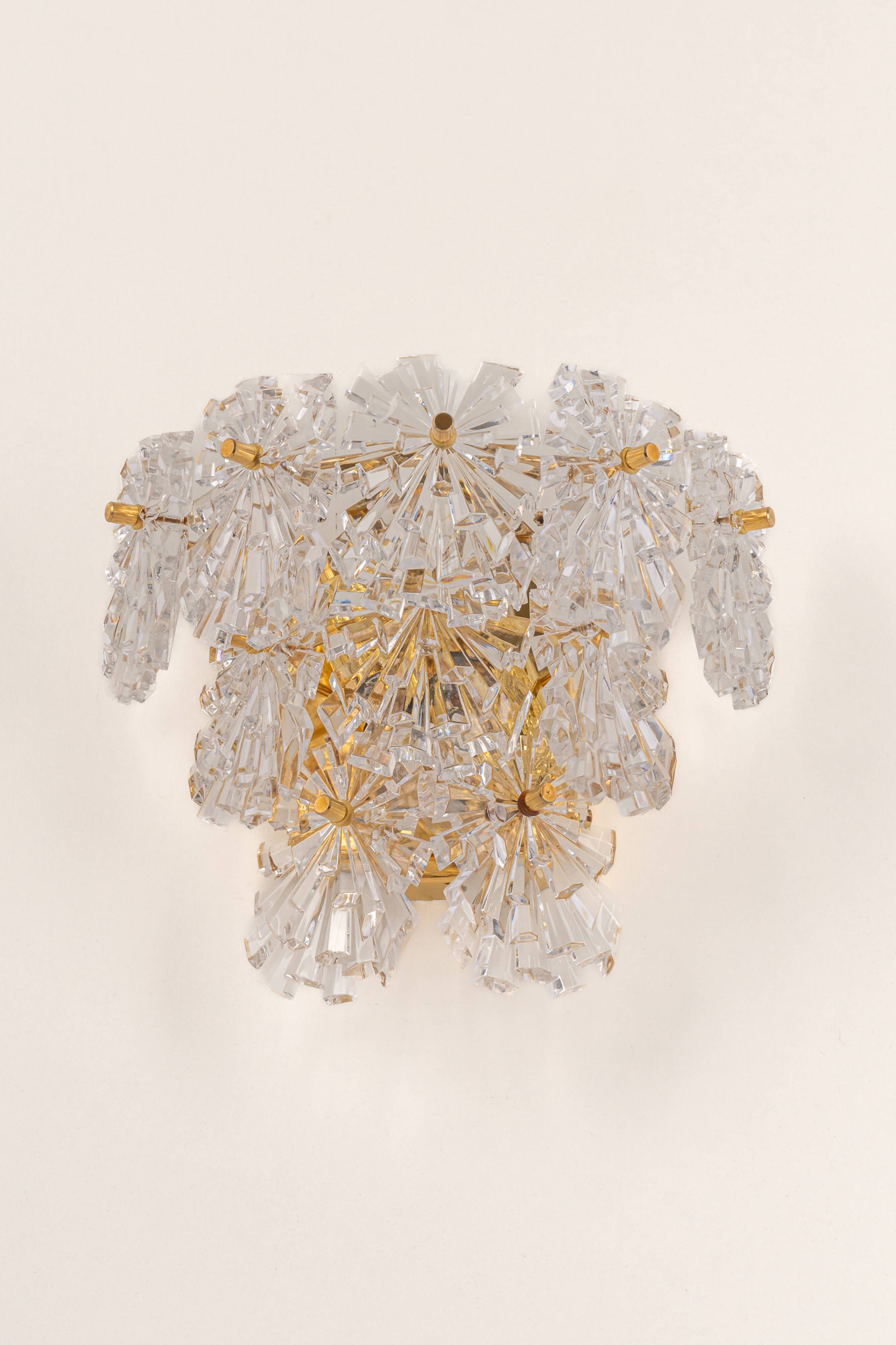 Wonderful Pair of Crystal Sconces by Kinkeldey, Germany, 1970s