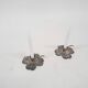Two silver clover candleholders by Carl Frederik Christiansen, Denmark