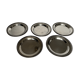 Set of 5 silvered metal coasters