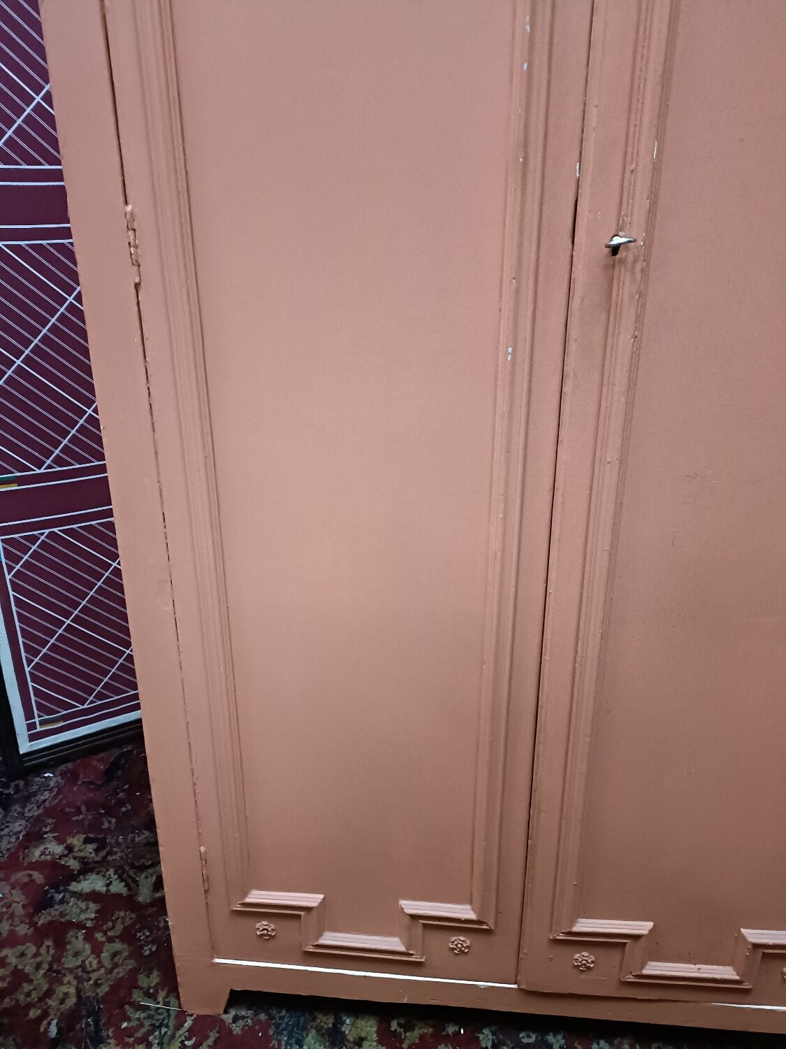 Vintage two-door cabinet with shelves